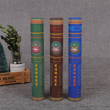 大量批發(fā)藏香包裝紙罐彩色印刷圓柱螺旋式紙筒檀香送禮包裝罐